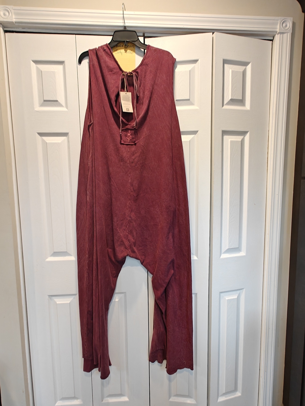 Kantha Bae Burgundy Open Hands Dreamline Jumpsuit - Picture 3 of 4